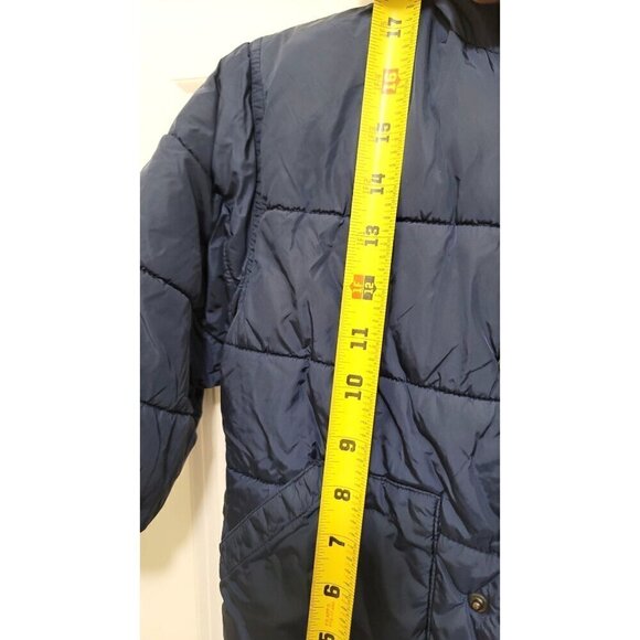 Gap Toddler Boys Navy Hooded Puffer Jacket With Front Pocket & Snap Closures Siz - Picture 14 of 14